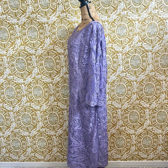 JS Collections Soutache Boatneck Bell Sleeve Cocktail Dress in Royal Sky Sz 22W - Picture 9 of 12